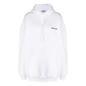 Felpa con cappuccio in cotone con logo Small Label SS21, bianca 578135TJV859040
