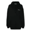 Felpa con cappuccio in cotone con logo SS21, nera 578135TJV851070