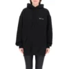 Felpa con cappuccio in cotone con logo SS21, nera 578135TJV851070