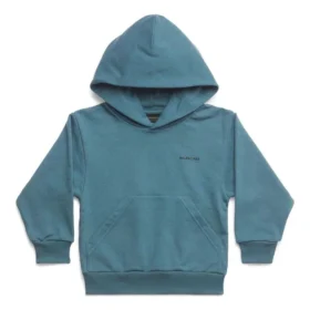 Felpa con cappuccio in cotone con stampa logo “Blue” 682019TOVK64005