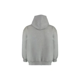 Felpa con cappuccio in jersey di cotone effetto consumato con zip “Grey” 744454TOVV91241 Felpa con cappuccio in jersey di cotone effetto consumato con zip “Grey” 744454TOVV91241