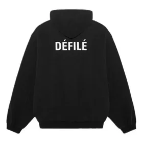 Felpa con cappuccio in pile nera 641529TJVE51000