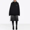 Felpa con cappuccio in pile nera 641529TJVE51000