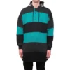Felpa con cappuccio oversize a righe “Green Black” 556137TDV325567