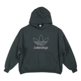 Felpa con cappuccio oversize Balenciaga x adidas con logo “Verde Bianco” 712396TNVA93775