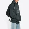 Felpa con cappuccio oversize Balenciaga x adidas con logo “Verde Bianco” 712396TNVA93775
