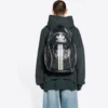 Felpa con cappuccio oversize Balenciaga x adidas con logo “Verde Bianco” 712396TNVA93775