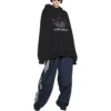 Felpa con cappuccio oversize con logo Balenciaga x adidas “Black White” 712396TNVA91070