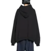 Felpa con cappuccio oversize con logo Balenciaga x adidas “Black White” 712396TNVA91070