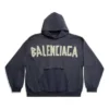 Felpa con cappuccio oversize con tasche strappate Tape Type “Blu navy” 744441TOVB14140