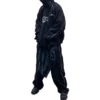 Felpa con cappuccio oversize con toppe XXXL “Black” 720406TNVD91070