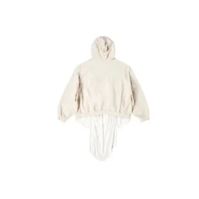 Felpa con cappuccio oversize con toppe XXXL “Ecru” 720406TNVD99784