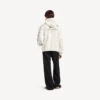 Felpa con cappuccio oversize da uomo color crema con zip e motivo “tattoo”