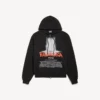 Felpa con cappuccio oversize da uomo “The Door” con zip, colore nero Felpa con cappuccio oversize da uomo “The Door” con zip, colore nero