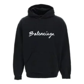 Felpa con cappuccio oversize e logo in script “Black White” 674986TMVB51070 Felpa con cappuccio oversize e logo in script “Black White” 674986TMVB51070