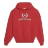 Felpa con cappuccio oversize in cotone con logo BB “Rosso” 547765TCV316400