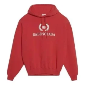 Felpa con cappuccio oversize in cotone con logo BB “Rosso” 547765TCV316400