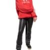 Felpa con cappuccio oversize in cotone con logo BB “Rosso” 547765TCV316400