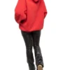 Felpa con cappuccio oversize in cotone con logo BB “Rosso” 547765TCV316400