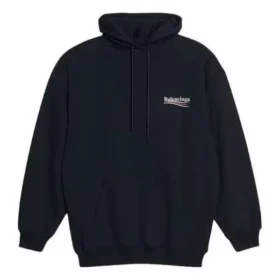 Felpa con cappuccio oversize ricamata per Political Campaign “Black White” 620947TKVI91070