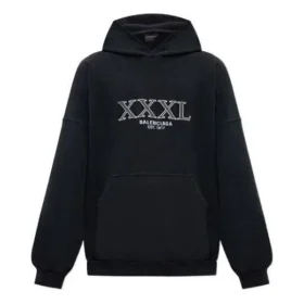 Felpa con cappuccio oversize XXXL “Black White” 713677TNVD91070