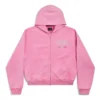 Felpa con cappuccio Paris Strass con zip integrale, vestibilità slim “Faded Pink” 811611TRVL49568