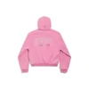 Felpa con cappuccio Paris Strass con zip integrale, vestibilità slim “Faded Pink” 811611TRVL49568