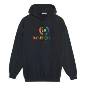 Felpa con cappuccio ricamata, nera 570798TEV501000