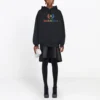 Felpa con cappuccio ricamata, nera 570798TEV501000