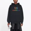 Felpa con cappuccio ricamata, nera 570798TEV501000