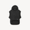 Felpa con cappuccio senza maniche da uomo con vestibilità regolare, colore nero Felpa con cappuccio senza maniche da uomo con vestibilità regolare, colore nero