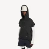 Felpa con cappuccio senza maniche da uomo con vestibilità regolare, colore nero Felpa con cappuccio senza maniche da uomo con vestibilità regolare, colore nero