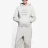 Felpa con cappuccio “Shrunk” della Settimana della Moda SS21, grigia 657683TKV852984