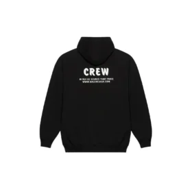Felpa con stampa Crew, nera 578135TIV751070