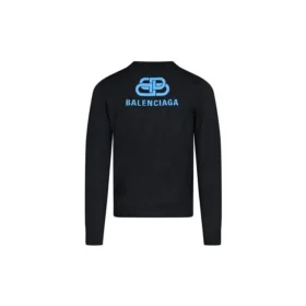 Felpa con stampa sul retro “BB” in tessuto interlock “Nero Blu” 583117T14391710