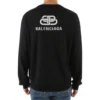 Felpa con stampa sul retro e motivo a BB intrecciati “Black White” 583117T14394170