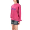 Felpa girocollo con logo in script “Dark Fuchsia” 697869TMVB50507