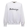 Felpa girocollo con logo in script “White” 697869TMVB59040