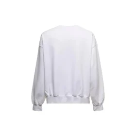 Felpa girocollo con logo in script “White” 697869TMVB59040