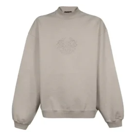 Felpa girocollo con logo ricamato “Beige” 656999-TKV74-2966