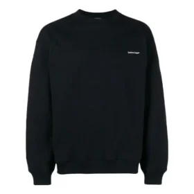 Felpa girocollo con piccolo logo a contrasto stampato “Black White” 556147TYK271000