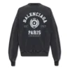 Felpa girocollo con stampa del logo del college “Est. 1917” “Washed Black” 697869TMV991000