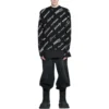 Felpa girocollo con stampa logo su tutta la superficie “Black White” 724858T16651070