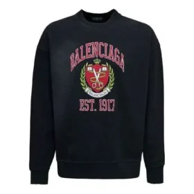 Felpa girocollo con stampa logo universitario “Black” 676629TLV901076