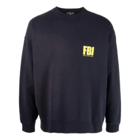Felpa girocollo FBI “Blu navy/Giallo” 676629TLVH14265