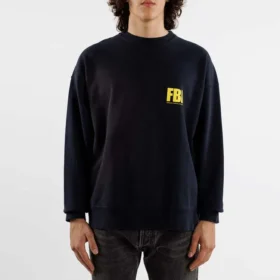Felpa girocollo FBI “Blu navy/Giallo” 676629TLVH14265