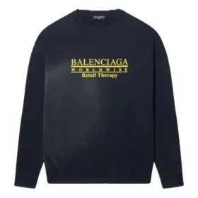 Felpa girocollo Worldwide Retail Therapy “Washed Black Yellow” 676629TLVA91361
