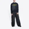 Felpa girocollo Worldwide Retail Therapy “Washed Black Yellow” 676629TLVA91361
