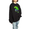 Felpa in cotone Balenciaga x Marvel con stampa Hulk, dal taglio squadrato e girocollo “Nera” 671125TLV581000