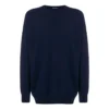 Felpa in maglia di cashmere con collo rotondo e logo sul retro “Navy” 583111T40924140